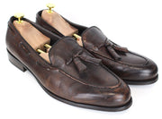 SUITSUPPLY Men's Dark Brown Loafers EU44 Tassel Slip-On Formal Leather Shoes