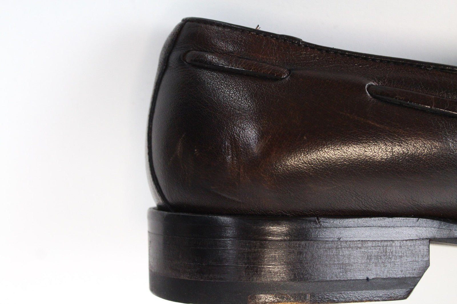 SUITSUPPLY Men's Dark Brown Loafers EU44 Tassel Slip-On Formal Leather Shoes