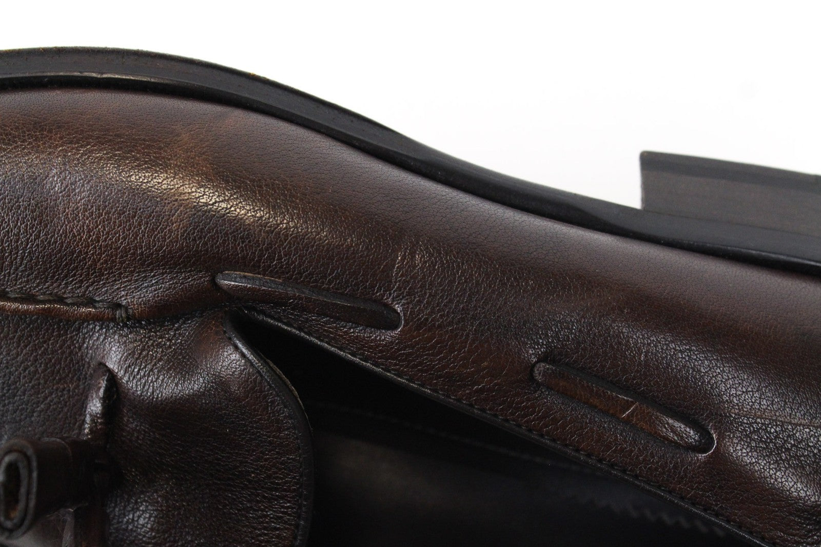 SUITSUPPLY Men's Dark Brown Loafers EU44 Tassel Slip-On Formal Leather Shoes