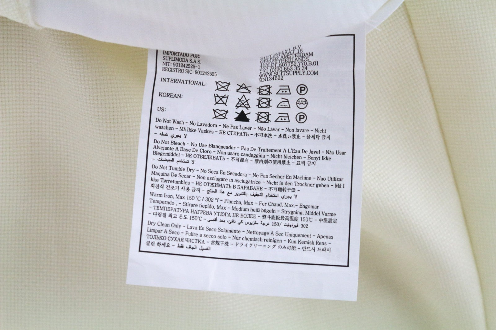 SUITSUPPLY La Spalla Men's Tux Suit UK42S Off-White Black Wool Formal 2 Piece