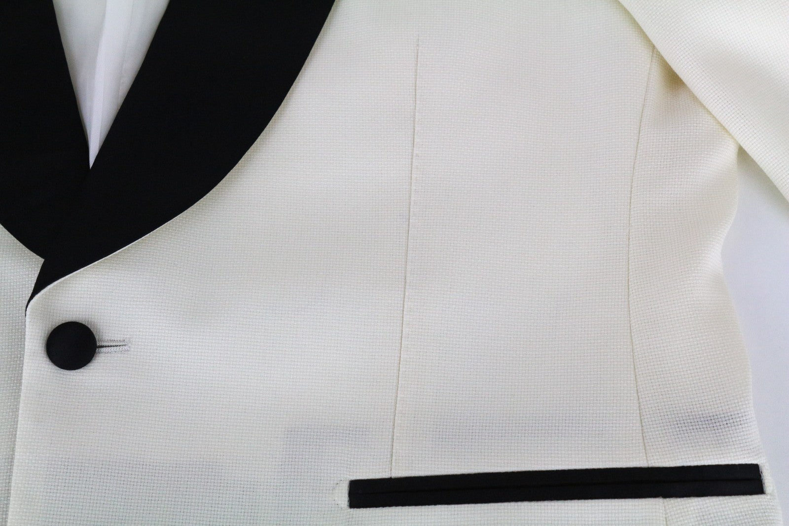 SUITSUPPLY La Spalla Men's Tux Suit UK42S Off-White Black Wool Formal 2 Piece