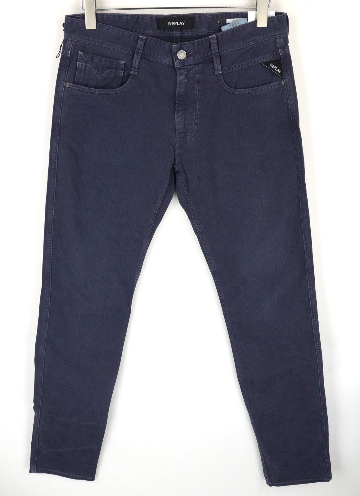 REPLAY Anbass Men's Dark Blue Slim Jeans W31/L34 Stretch Cotton Classic 5Pockets
