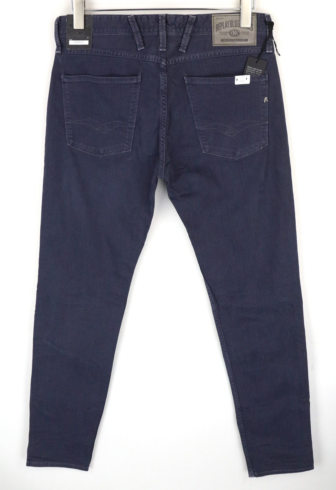 REPLAY Anbass Men's Dark Blue Slim Jeans W31/L34 Stretch Cotton Classic 5Pockets