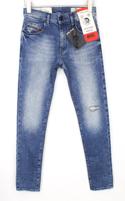 DIESEL D-Strukt 081AQ Men's Distressed Blue Jeans W27/L32 Boys Slim Tapered