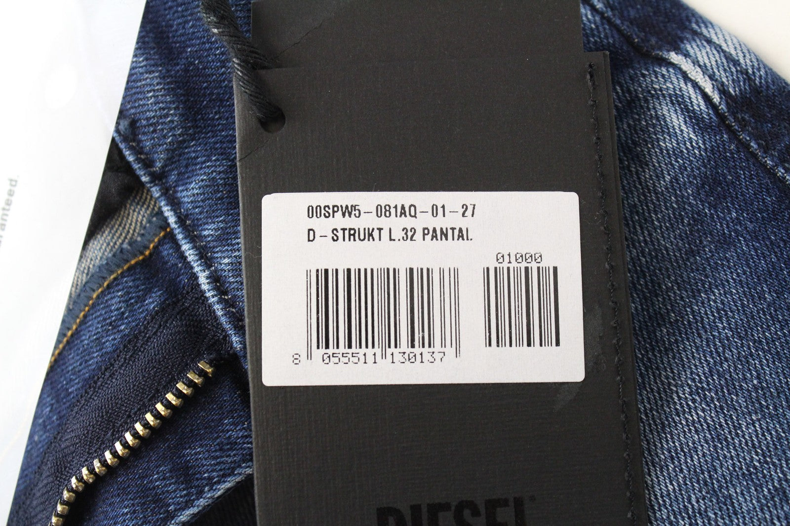 DIESEL D-Strukt 081AQ Men's Distressed Blue Jeans W27/L32 Boys Slim Tapered