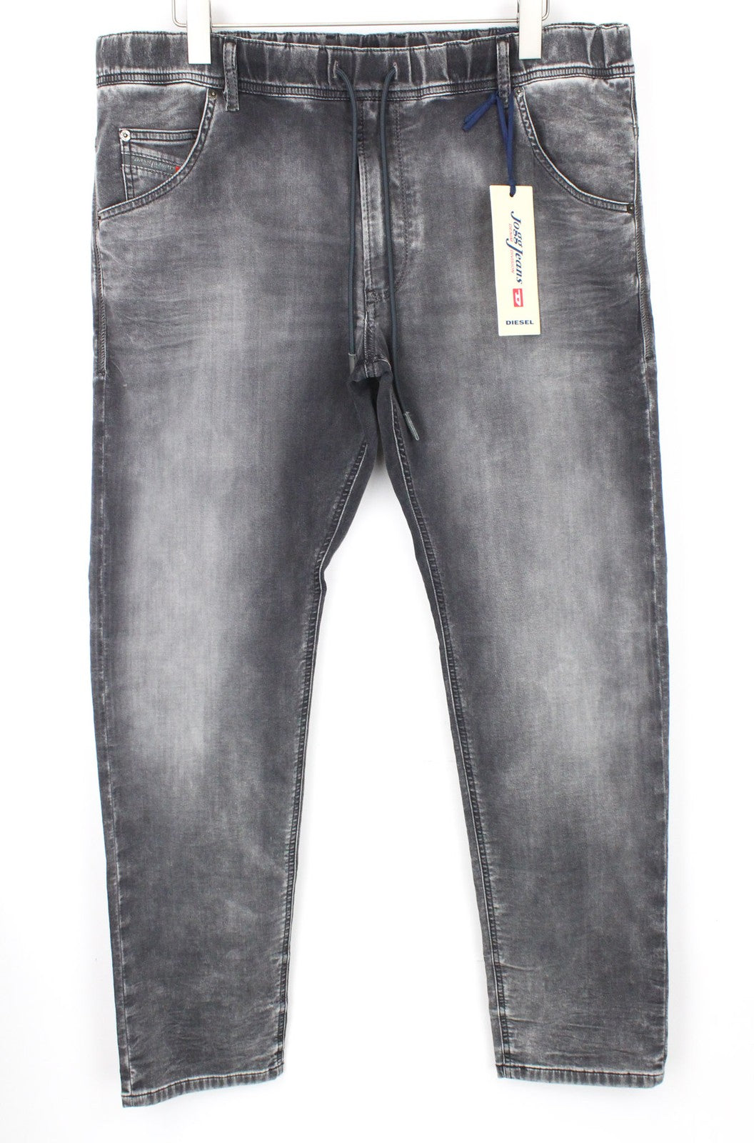 DIESEL Krooley-NE 0855B Men's Grey Slim Jogg Sweat Jeans W38 Carrot Stretch Fit