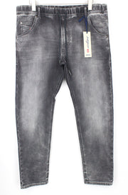 DIESEL Krooley-NE 0855B Men's Grey Slim Jogg Sweat Jeans W38 Carrot Stretch Fit