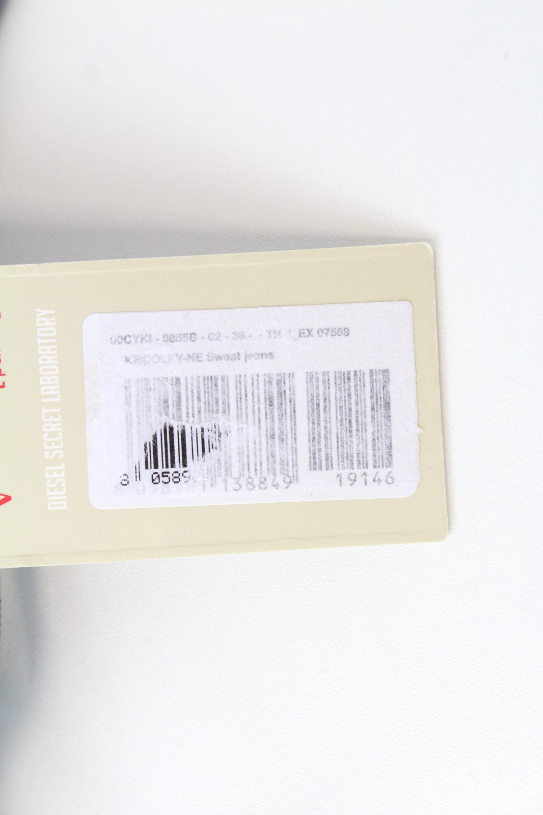 DIESEL Krooley-NE 0855B Men's Grey Slim Jogg Sweat Jeans W38 Carrot Stretch Fit