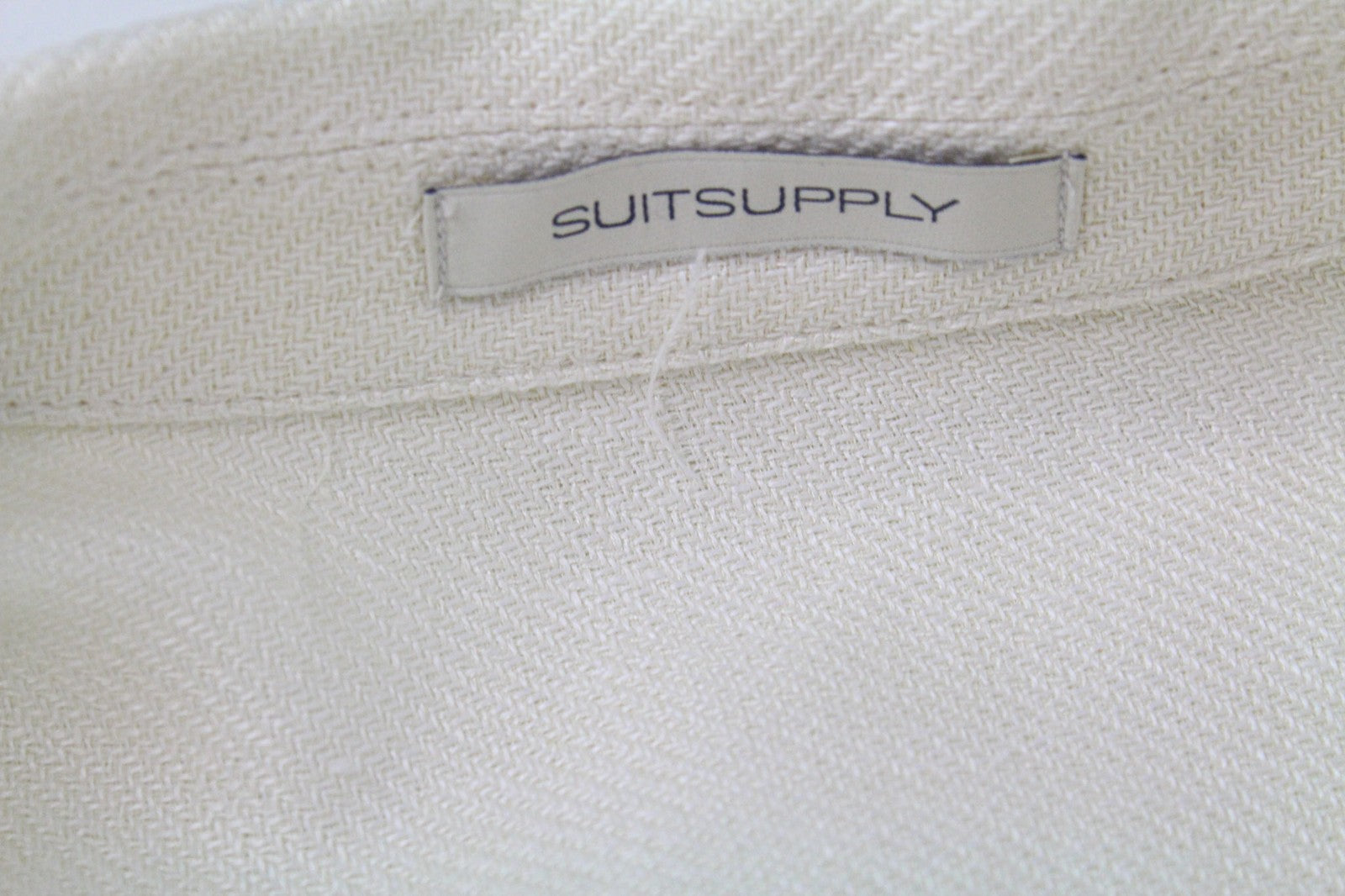 „SUITSUPPLY Greenwich“ vyriškas balkšvas švarkas, UK38R, plonas lininis šilkas, vintažinio stiliaus 