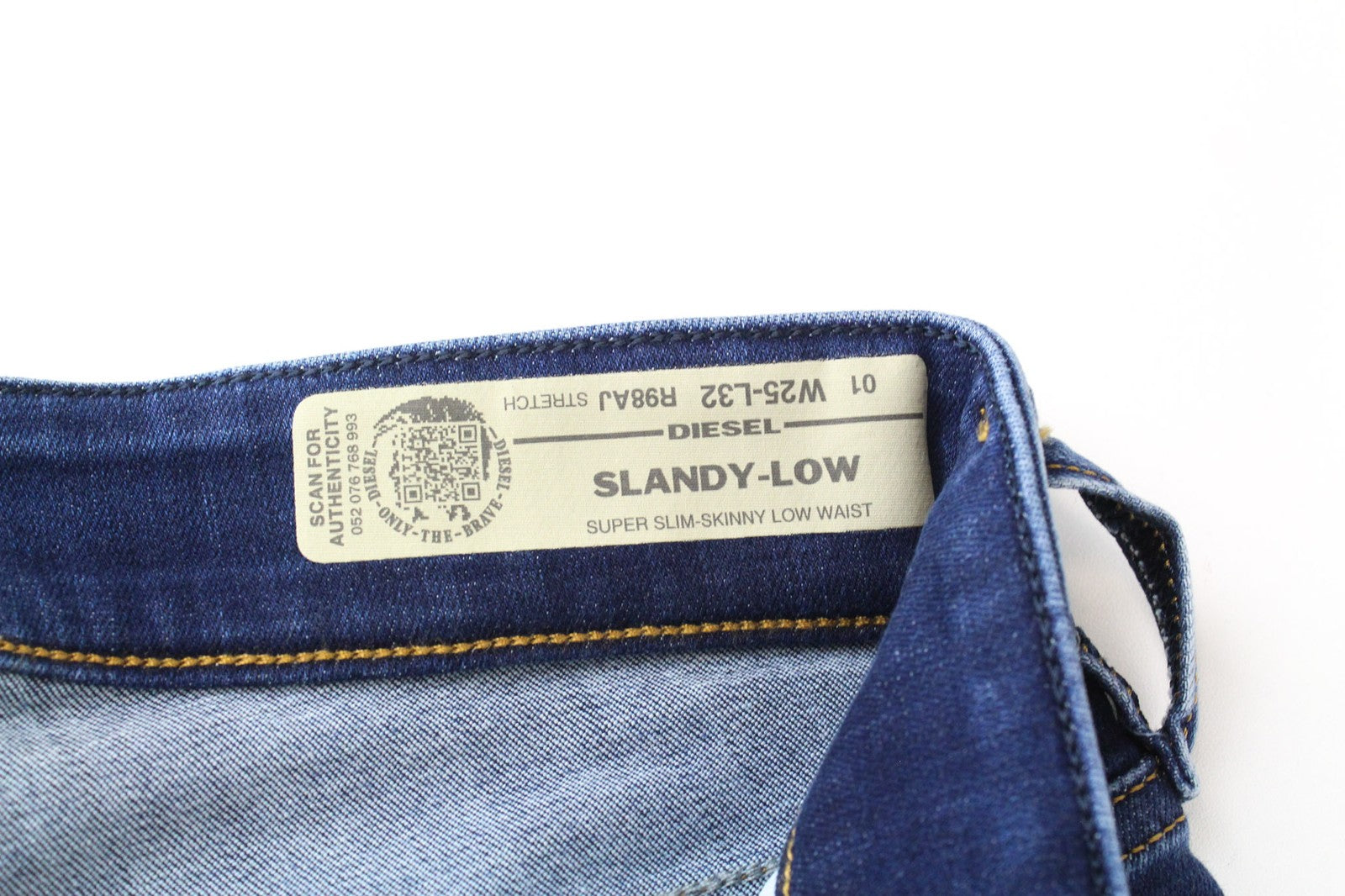 DIESEL Slandy-Low R98AJ Women's Blue Jeans W25/L32 Skinny Super Slim Stretch