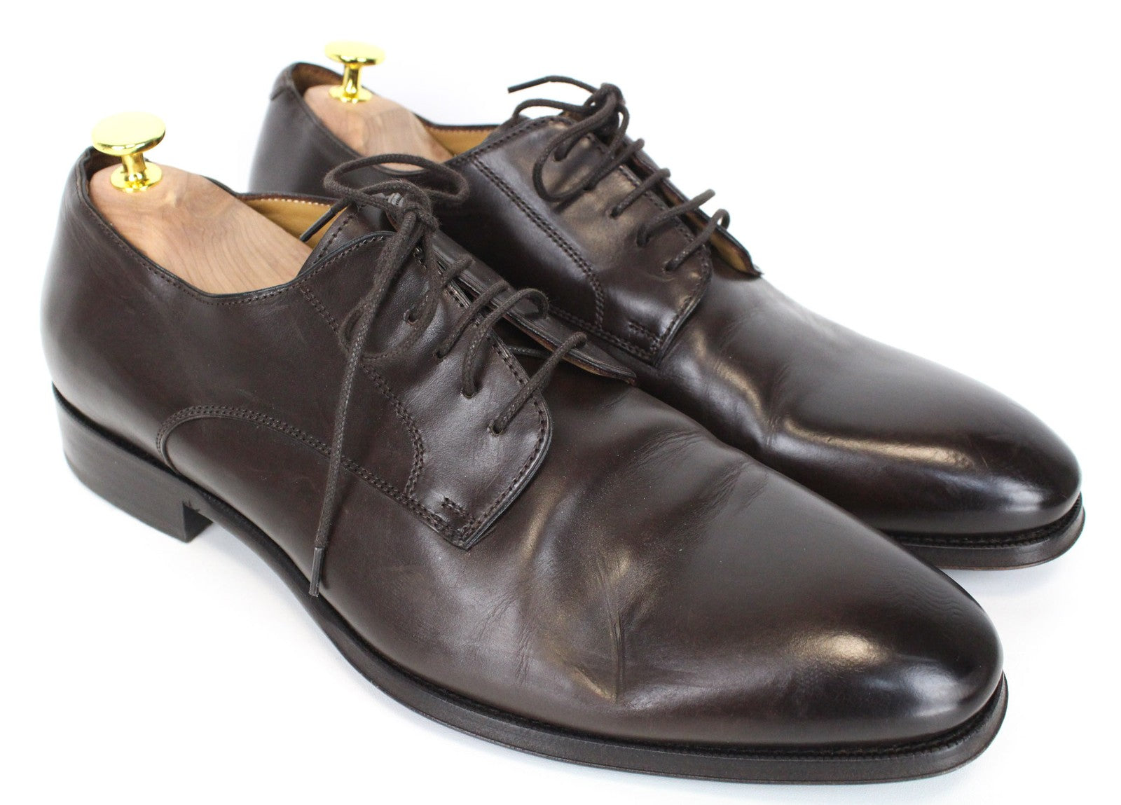 SUITSUPPLY Men's Classic Brown Leather Lace-Up Low Shoes EU44 Formal Style