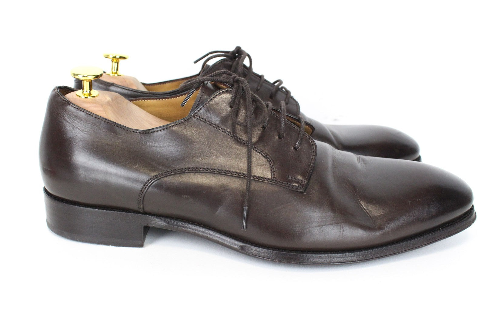 SUITSUPPLY Men's Classic Brown Leather Lace-Up Low Shoes EU44 Formal Style