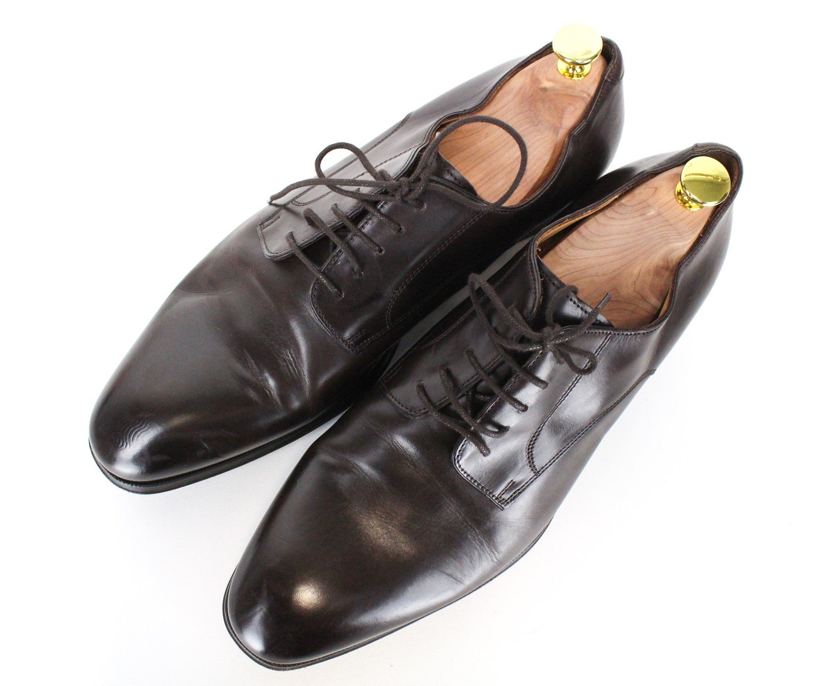 SUITSUPPLY Men's Classic Brown Leather Lace-Up Low Shoes EU44 Formal Style