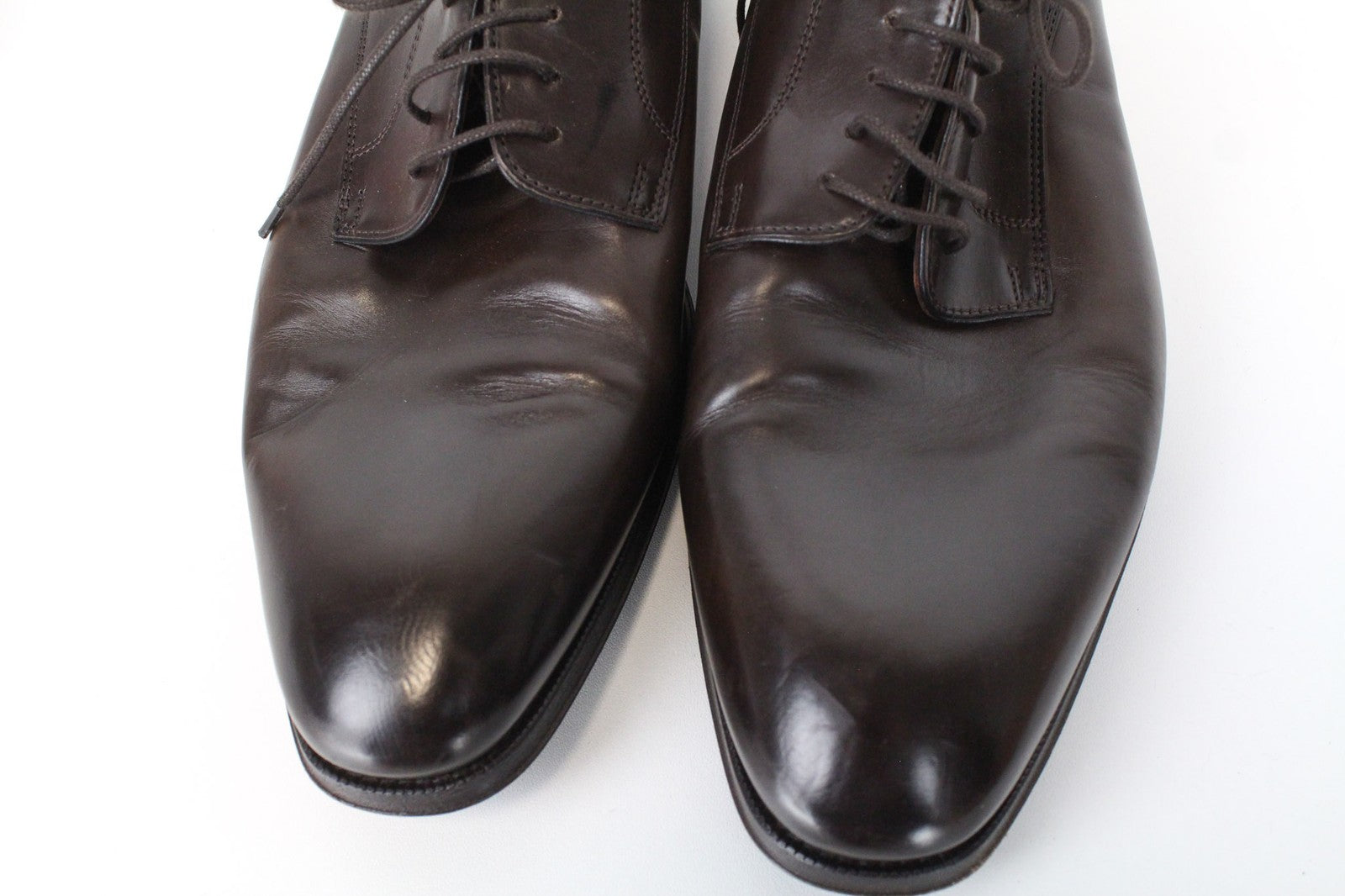 SUITSUPPLY Men's Classic Brown Leather Lace-Up Low Shoes EU44 Formal Style