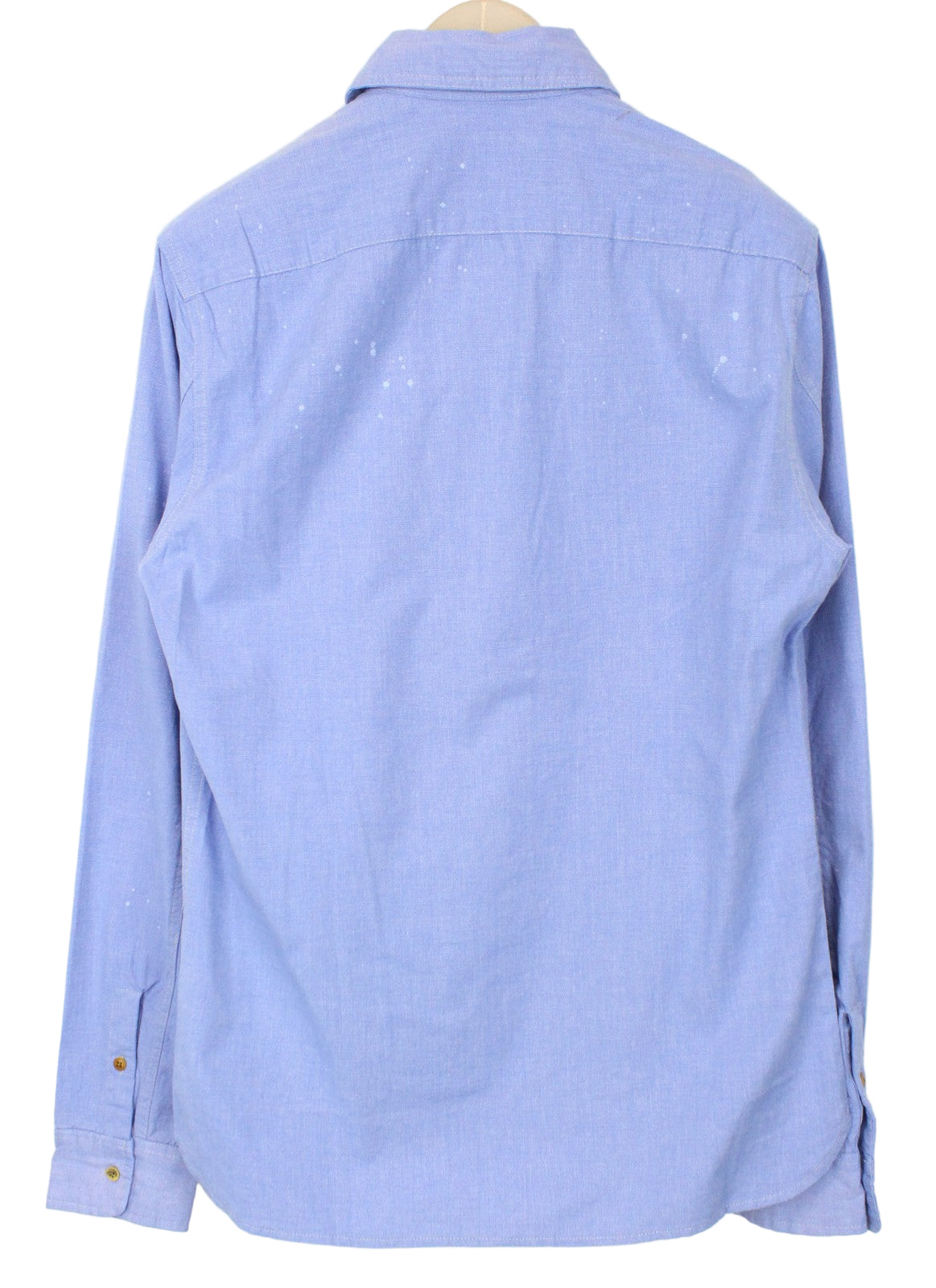 SCOTCH & SODA Men's Light Blue Melange Cotton Shirt M Classic Painted Button-Up