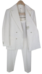 SUITSUPPLY Havana Men's Slim White Cotton Stretch Suit UK38R Double-Breast 2Pc