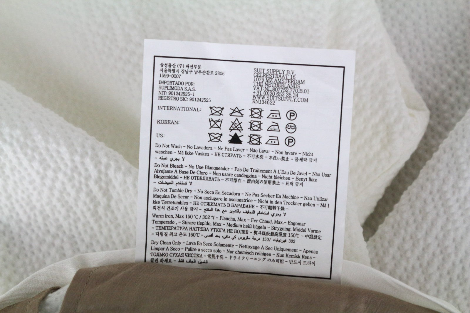 SUITSUPPLY Havana Men's Slim White Cotton Stretch Suit UK38R Double-Breast 2Pc