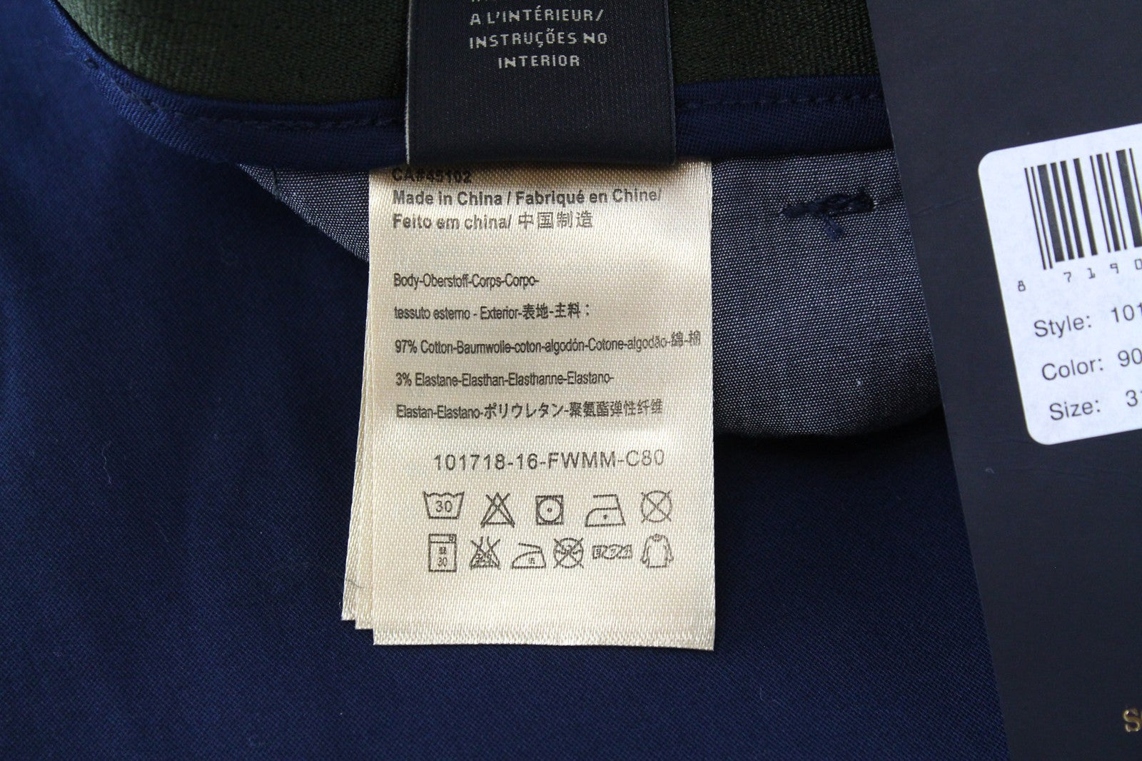 SCOTCH & SODA Mott Men's Blue Chino Trousers W31/L32 Super Slim Classic Stretch