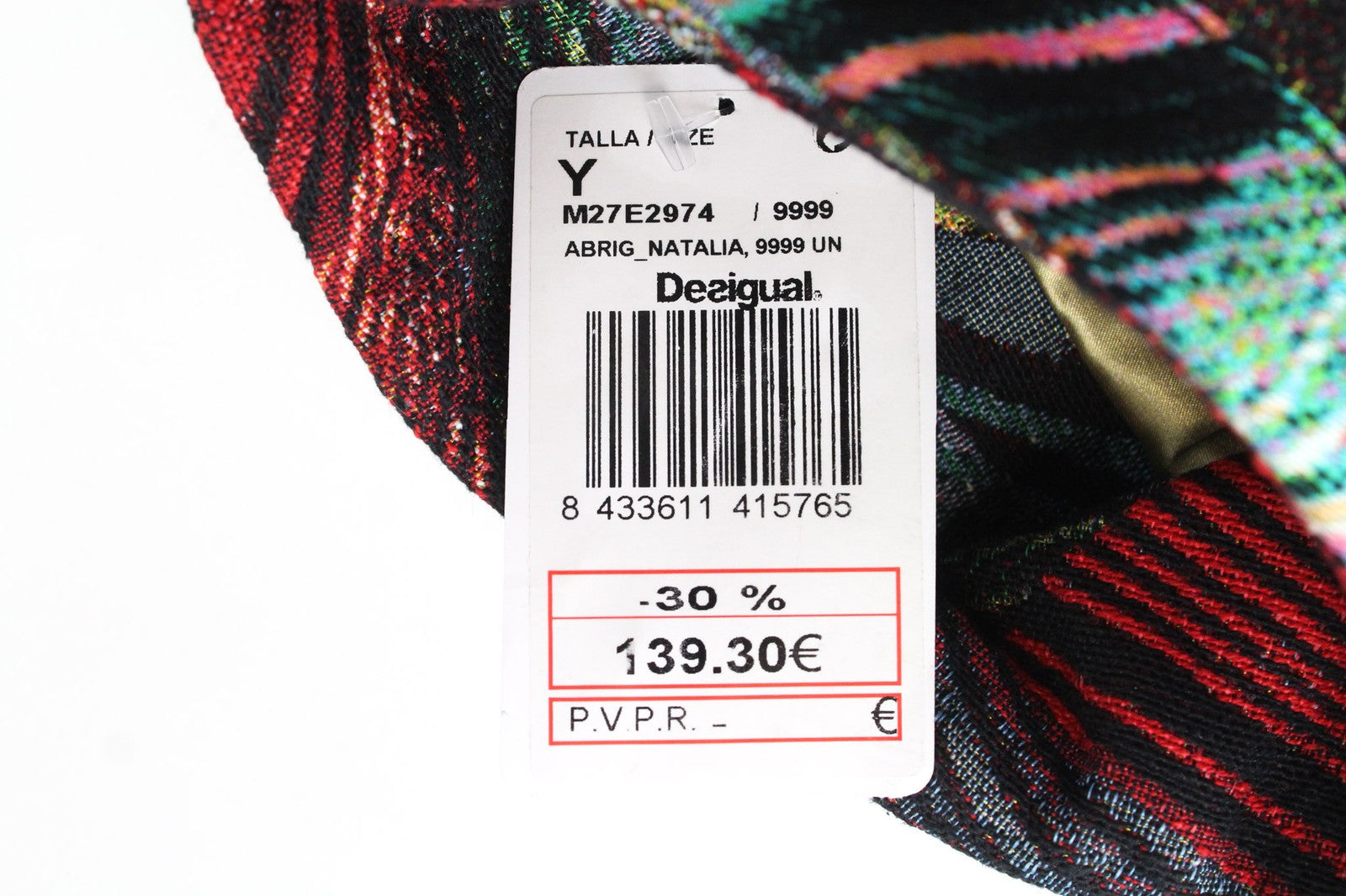 DESIGUAL Natalia moteriškas juodas paltas, EU38, vilnonis vidutinio ilgio, siuvinėtas dviem eilėmis