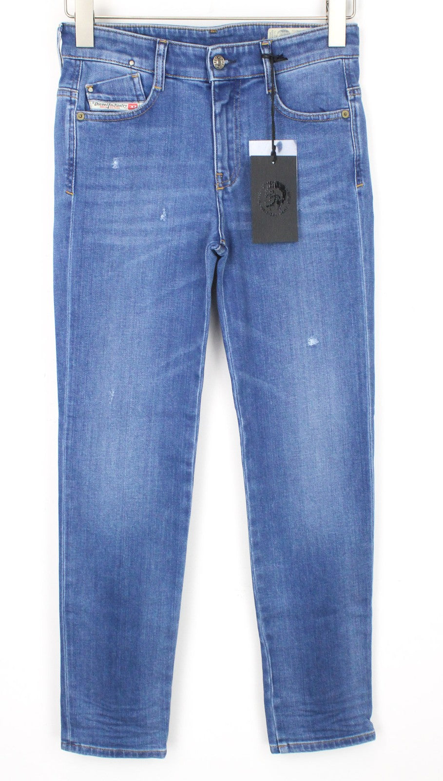 DIESEL D-Rifty 083AX Women's Blue Jeans W24/L32 Slim Ripped Stretch Low Waist