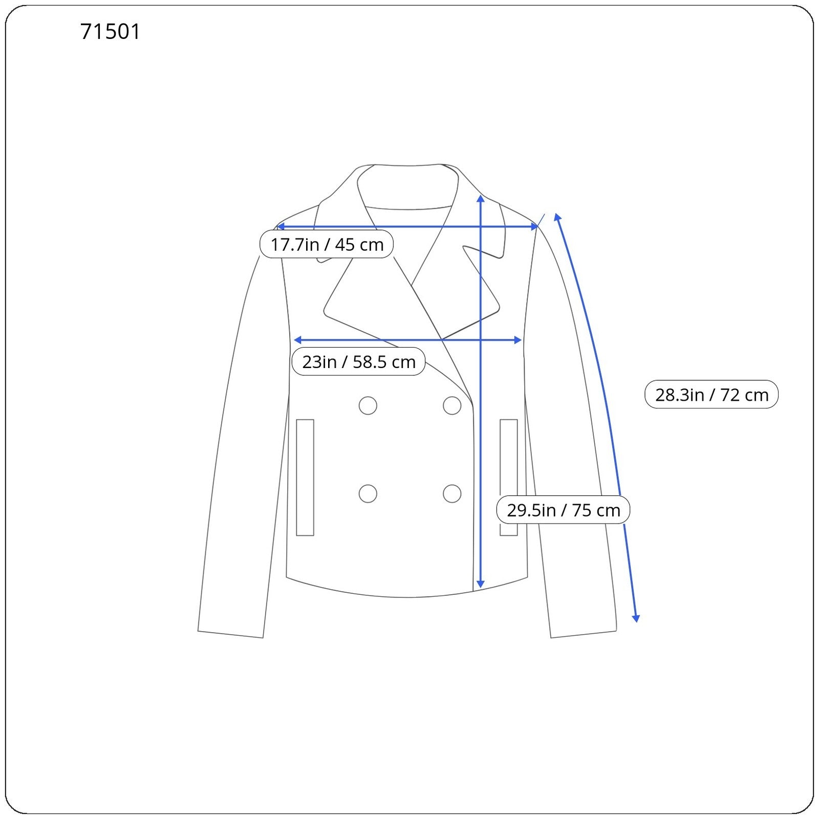 REPLAY Men's Navy XL Wool Blend Coat Classic Double-Breasted Notch Slim Lined