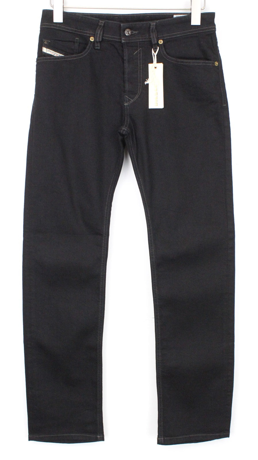 DIESEL Waykee 0886Z Men's Black Straight Jeans W27/L32 Stretch Buttoned Boys