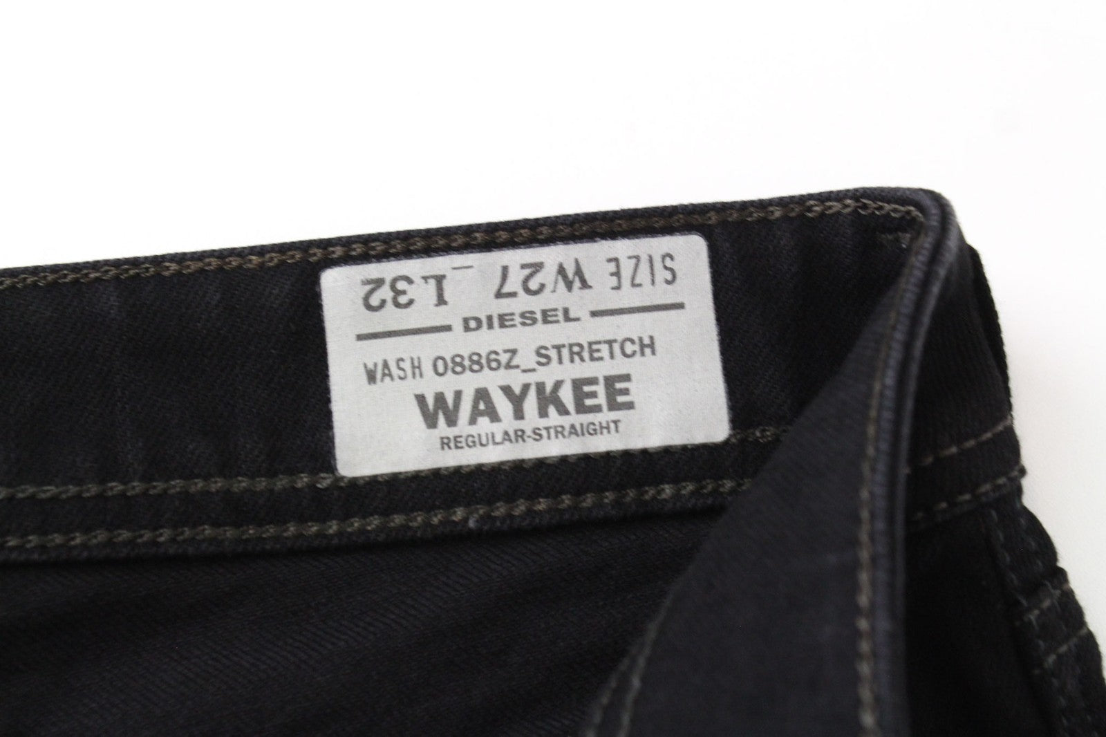 DIESEL Waykee 0886Z Men's Black Straight Jeans W27/L32 Stretch Buttoned Boys