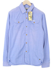 SCOTCH & SODA Men's Blue Pattern Melange Cotton Shirt M Painted Classic Button