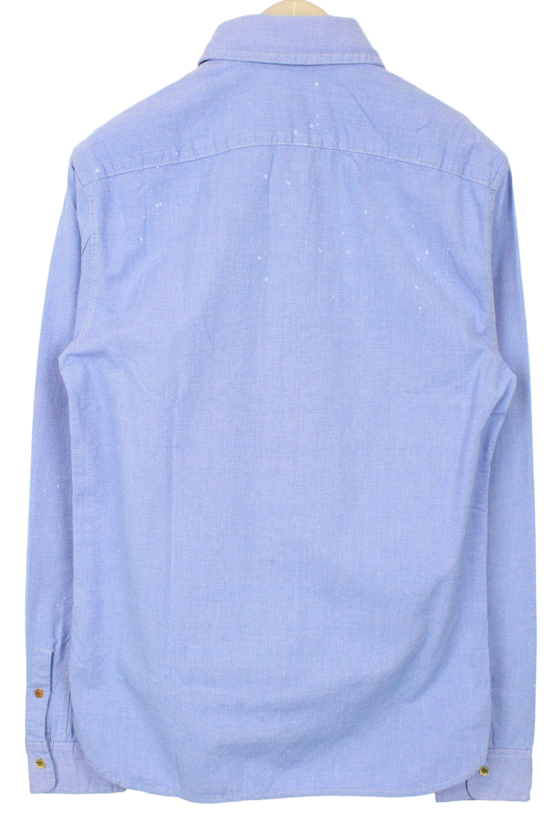 SCOTCH & SODA Men's Blue Pattern Melange Cotton Shirt M Painted Classic Button