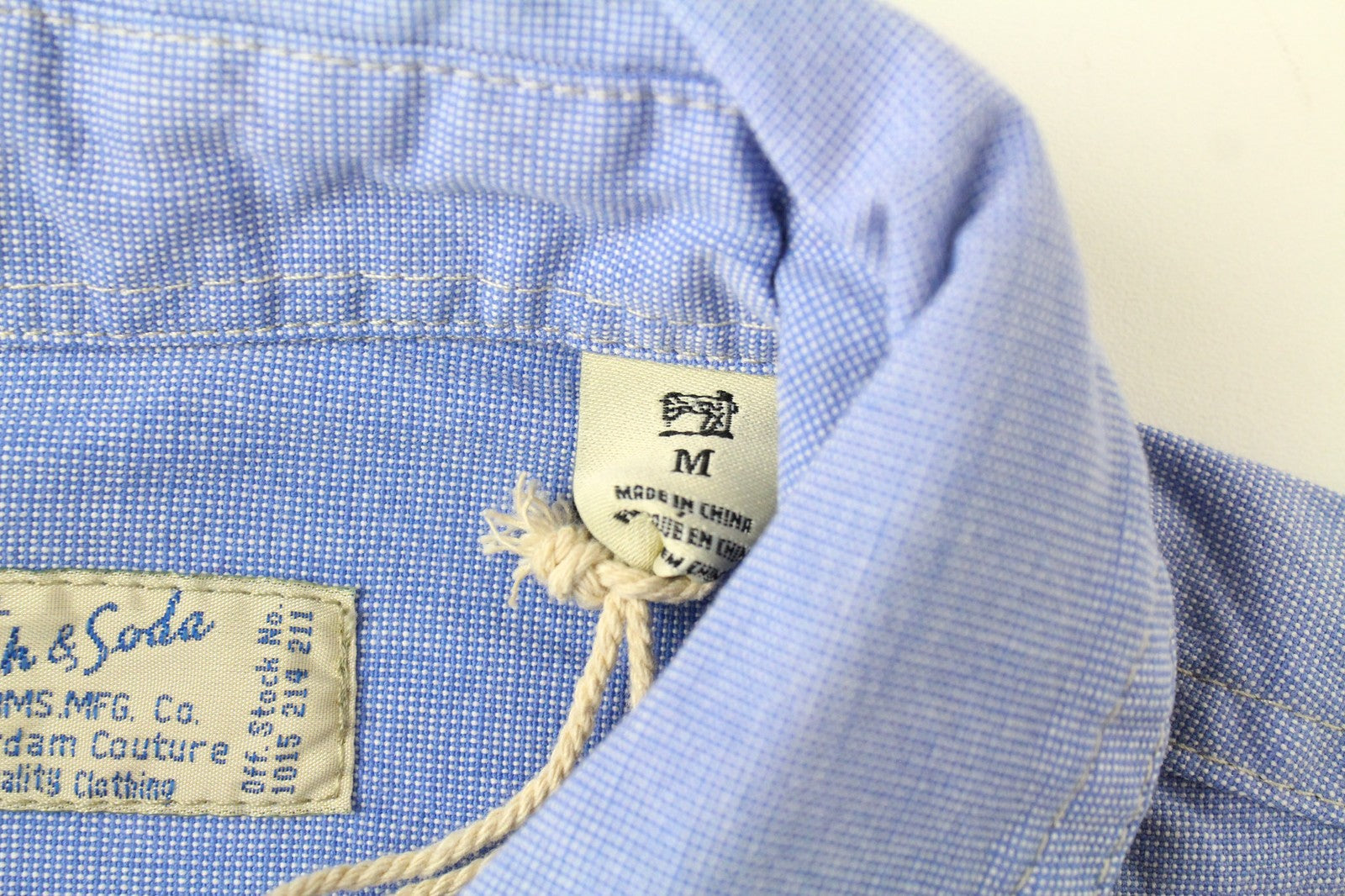 SCOTCH & SODA Men's Blue Pattern Melange Cotton Shirt M Painted Classic Button