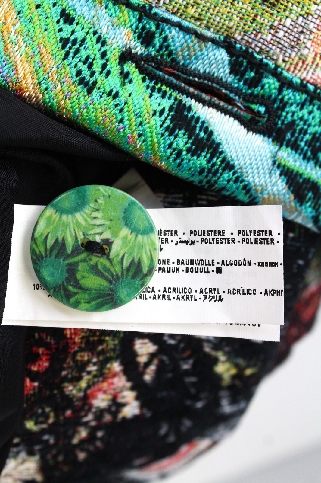 DESIGUAL Natalia WomenS Black Wool Coat EU38 Mid-Length Embroidered Double