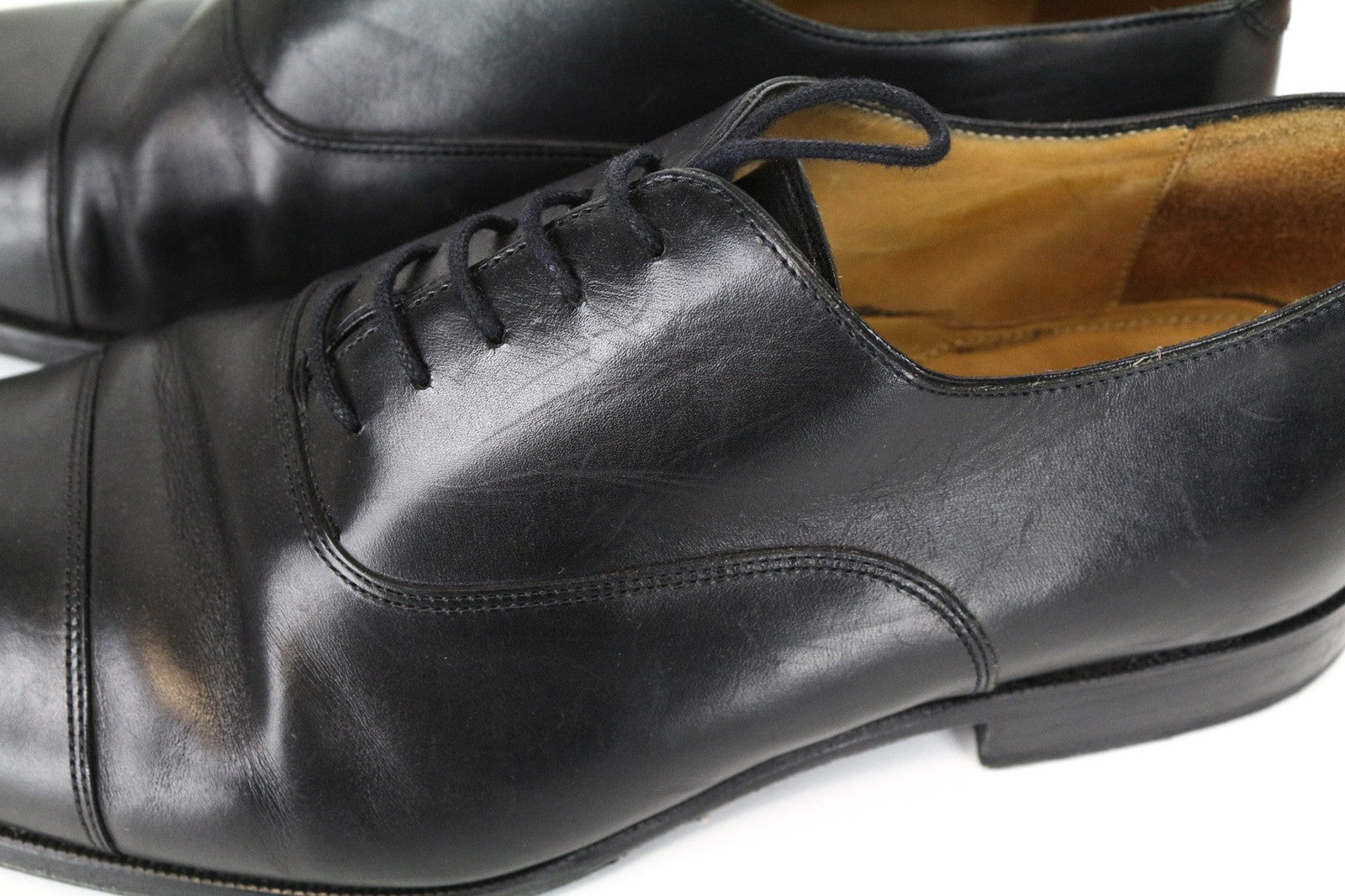 SUITSUPPLY Men's Formal Shoes EU46 Black Leather Lace-Up Classic Low-Top Pair