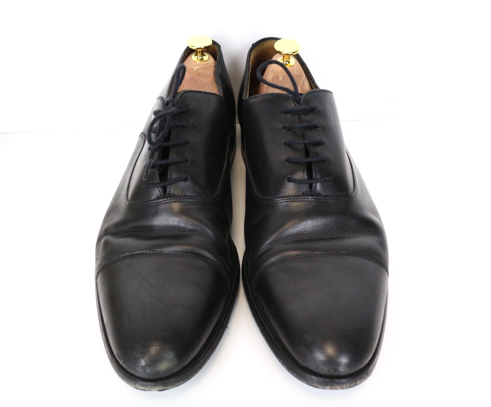 SUITSUPPLY Men's Formal Shoes EU46 Black Leather Lace-Up Classic Low-Top Pair