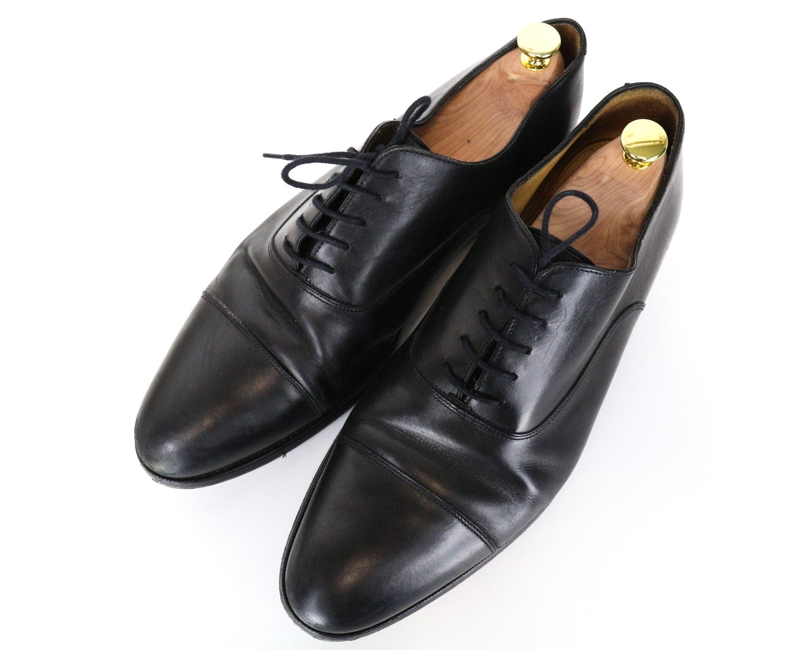 SUITSUPPLY Men's Formal Shoes EU46 Black Leather Lace-Up Classic Low-Top Pair