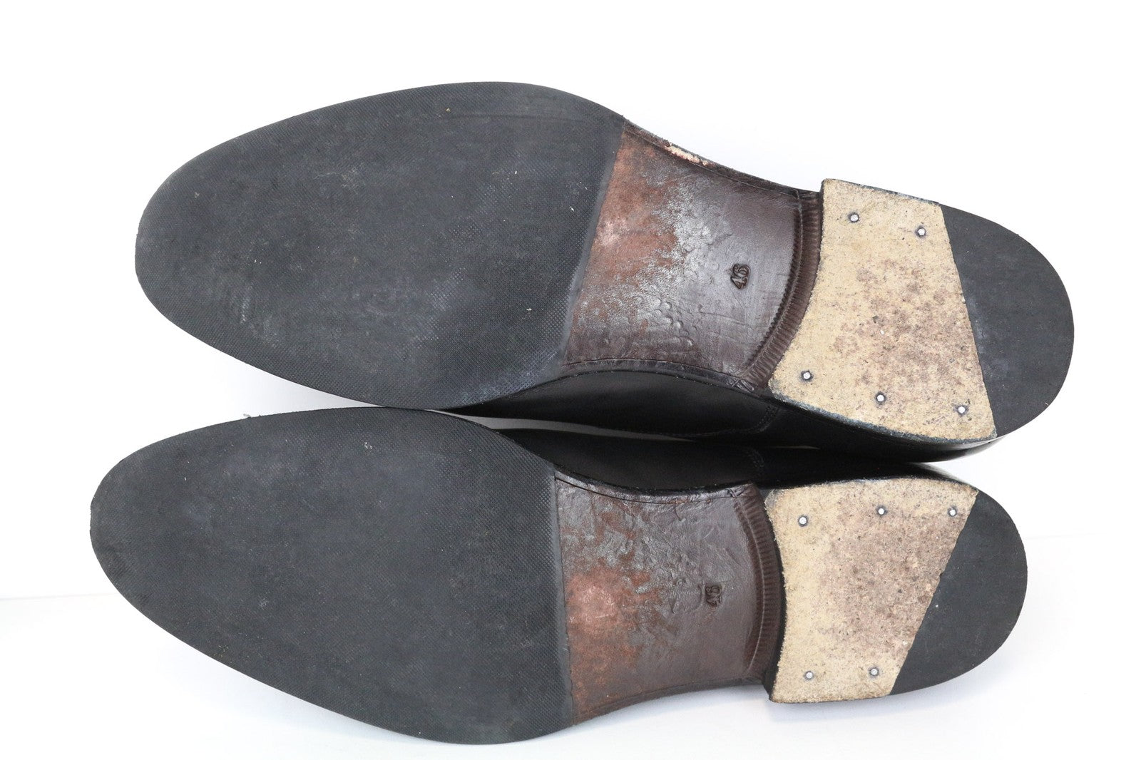 SUITSUPPLY Men's Formal Shoes EU46 Black Leather Lace-Up Classic Low-Top Pair