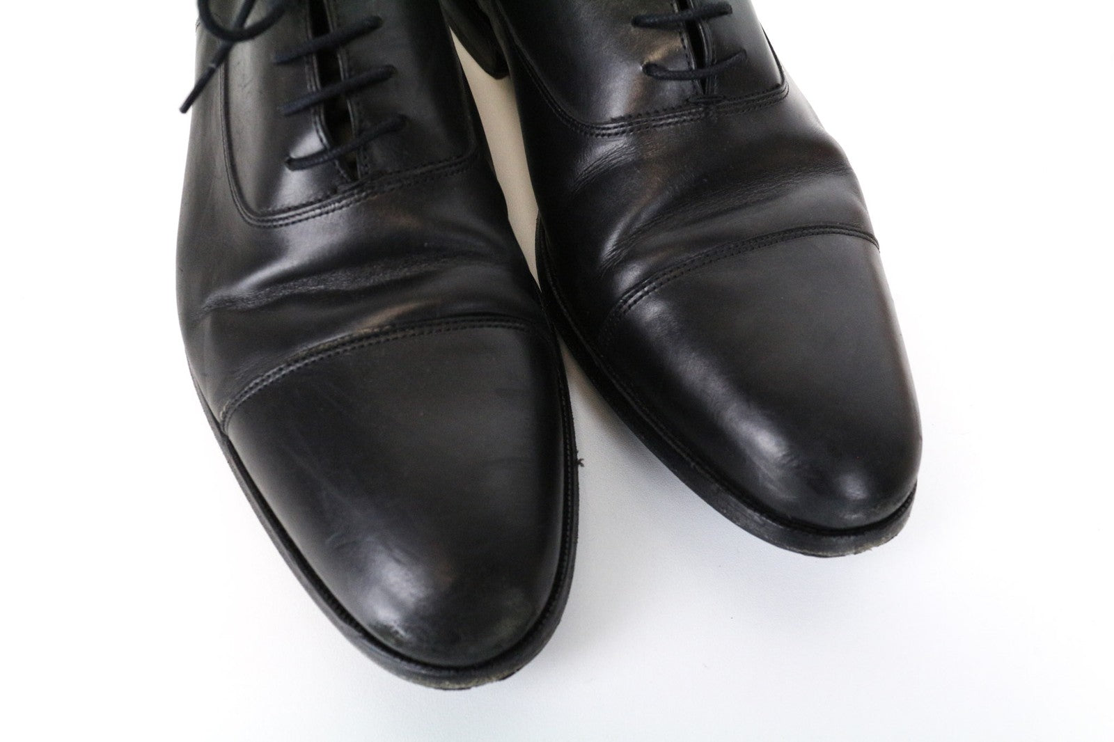 SUITSUPPLY Men's Formal Shoes EU46 Black Leather Lace-Up Classic Low-Top Pair