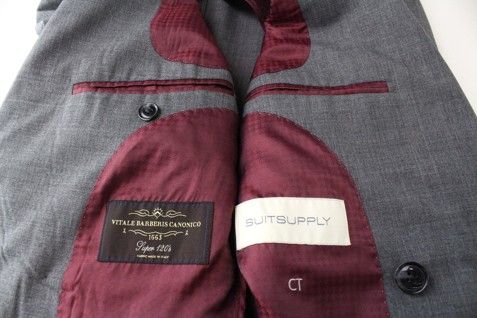 SUITSUPPLY La Spalla Men's Suit UK30R Grey Slim Two-Row Melange Wool S120s 2Pc