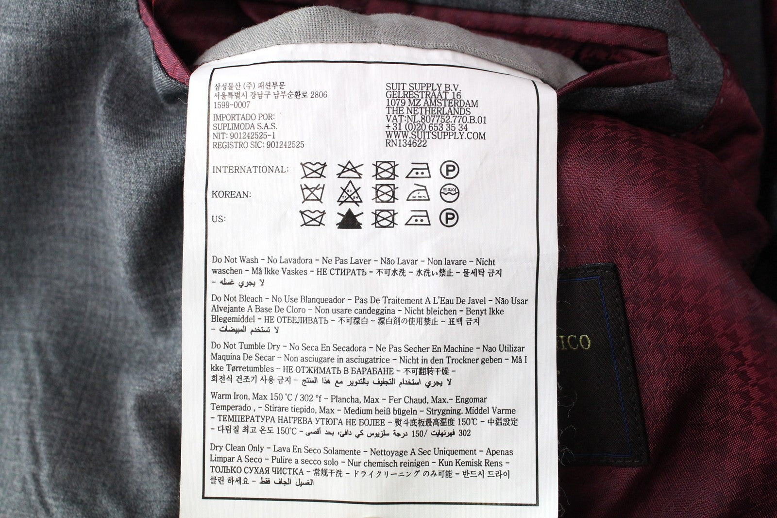 SUITSUPPLY La Spalla Men's Suit UK30R Grey Slim Two-Row Melange Wool S120s 2Pc