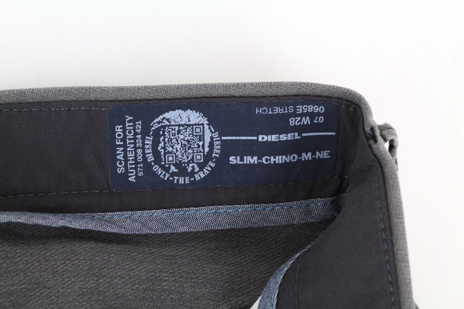 DIESEL Slim-Chino-M-NE 0685E Men's Jeans W28 Grey Sweat Jogg Cotton Stretch Zip