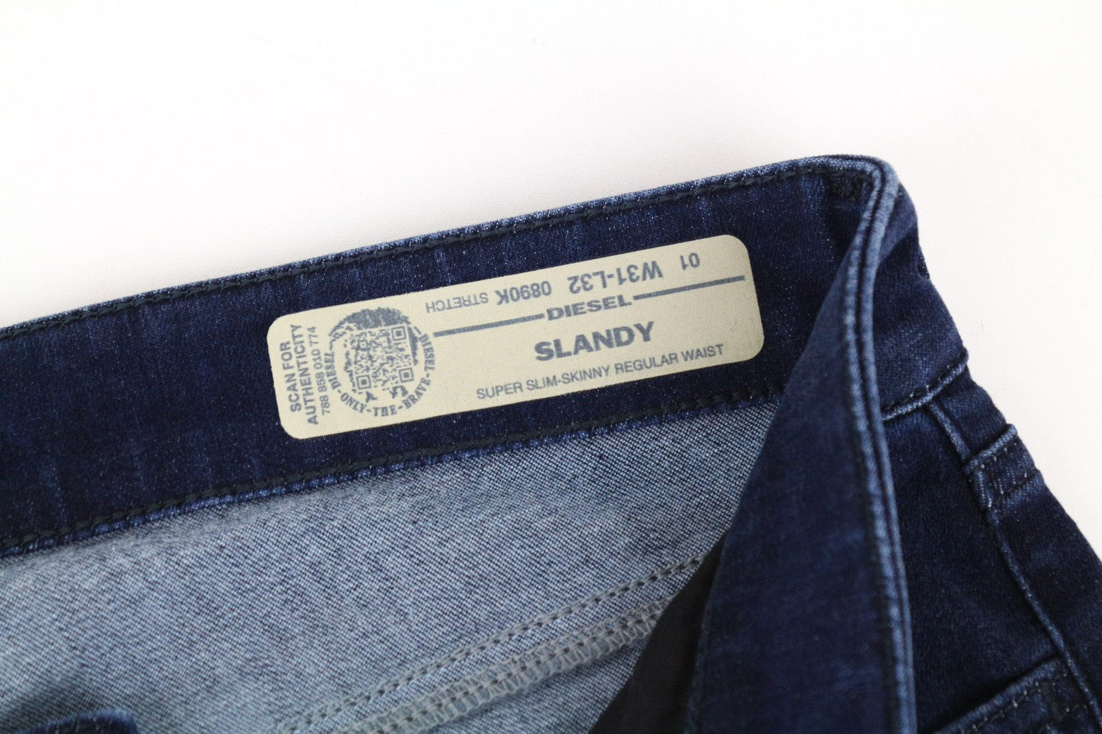 DIESEL Slandy 0890K Women's Jeans W31/L32 Blue Super Slim Skinny Cotton Stretch