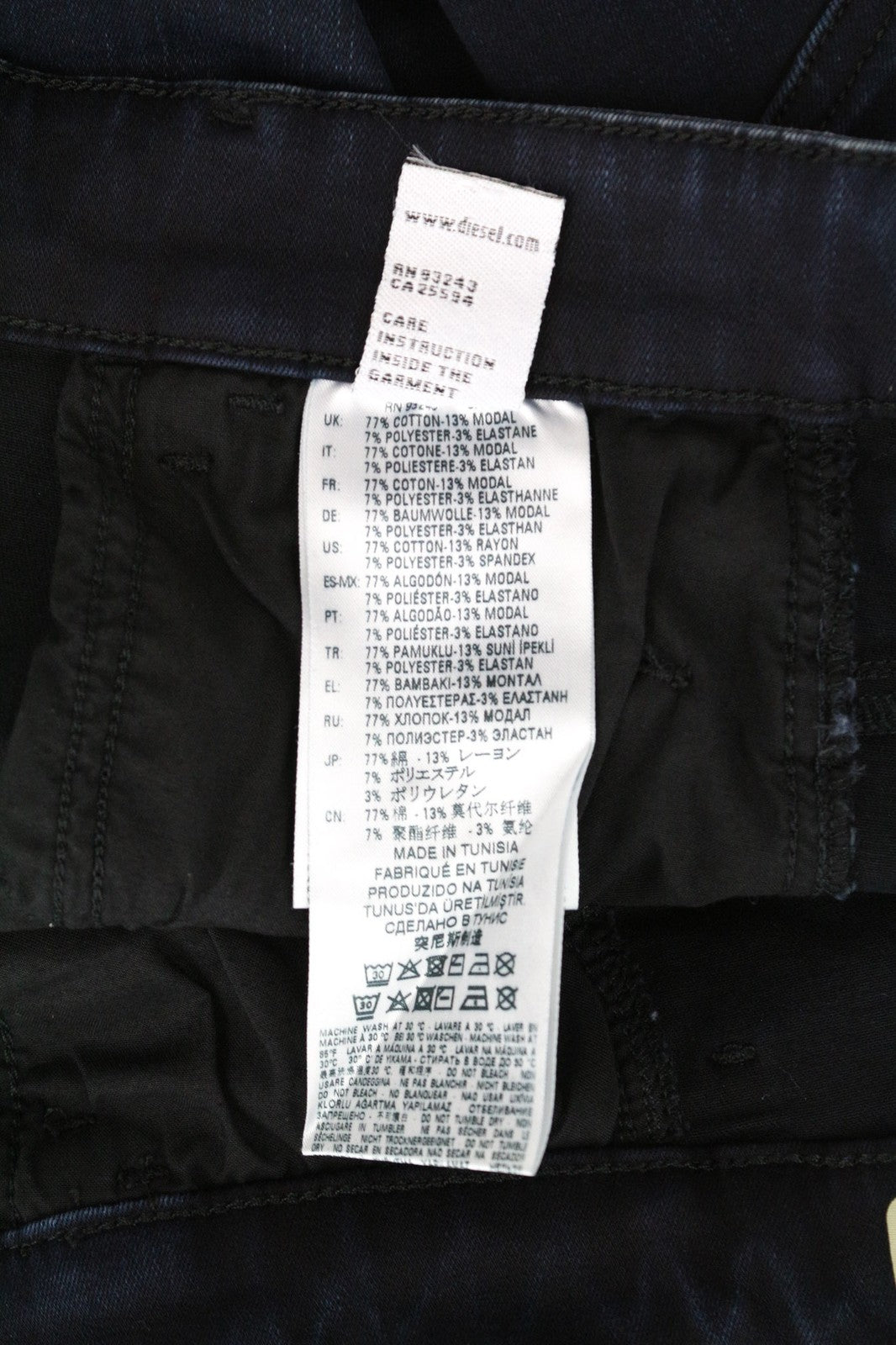 DIESEL Slandy-High 082AU Women's Jeans W25/L32 Blue Super Skinny Cotton Stretch