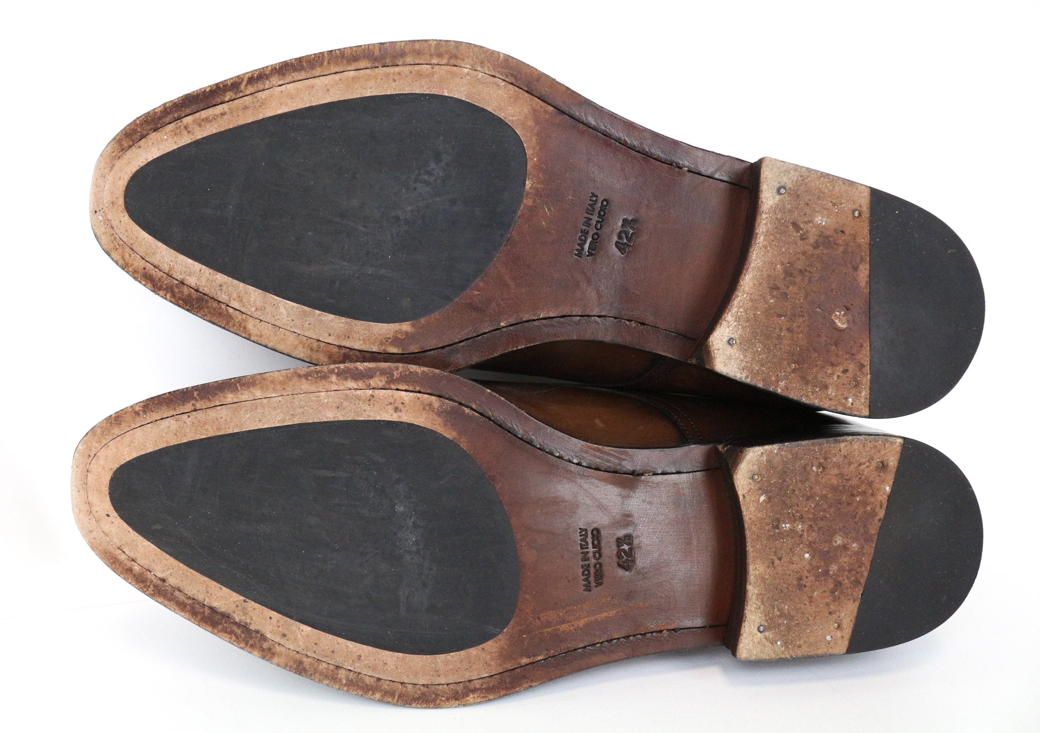 SUITSUPPLY Men's Formal Shoes EU42.5 Brown Leather Double-Buckle Dress Pair