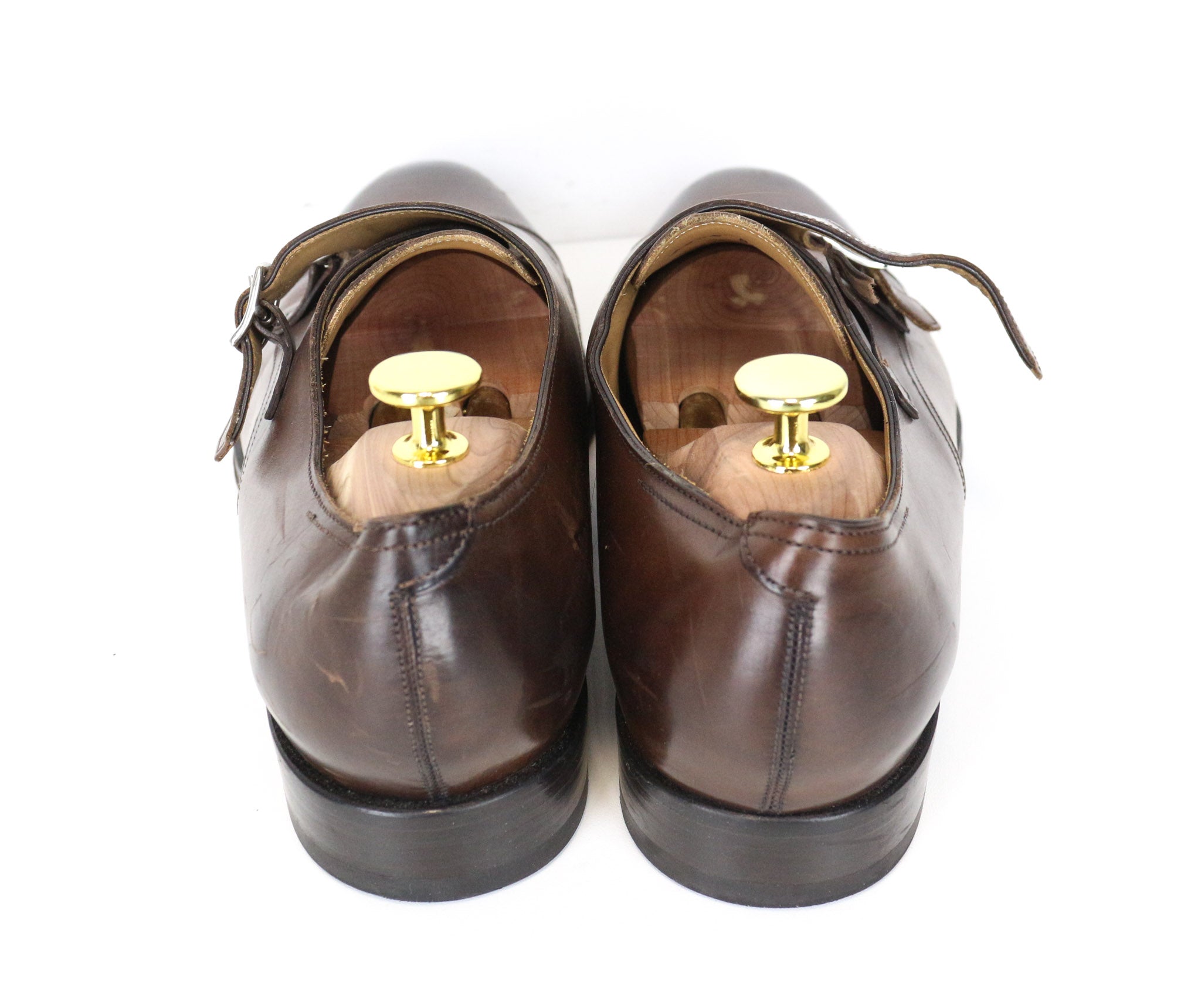 SUITSUPPLY Men's Formal Shoes EU42.5 Brown Leather Double-Buckle Dress Pair