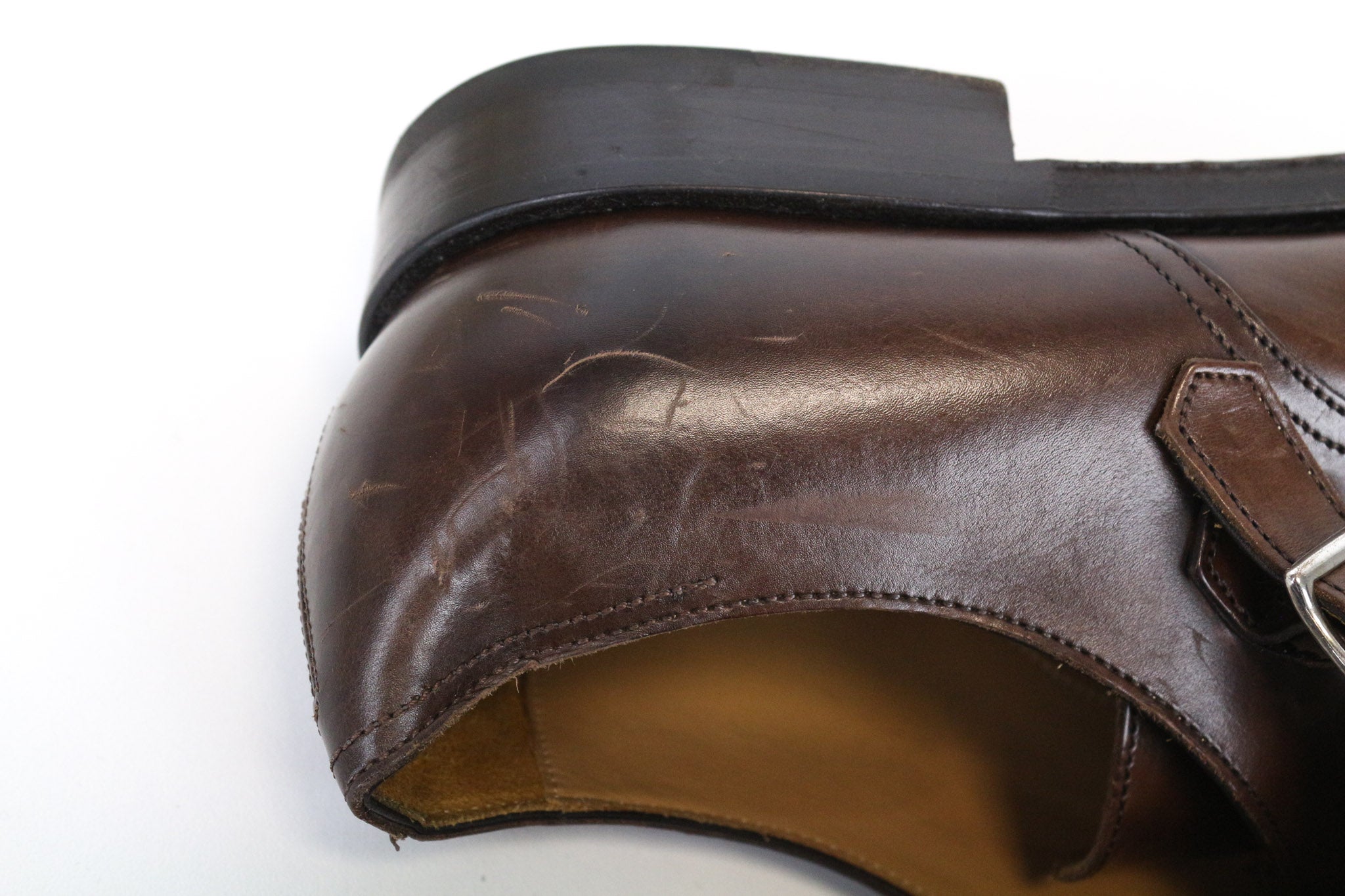 SUITSUPPLY Men's Formal Shoes EU42.5 Brown Leather Double-Buckle Dress Pair