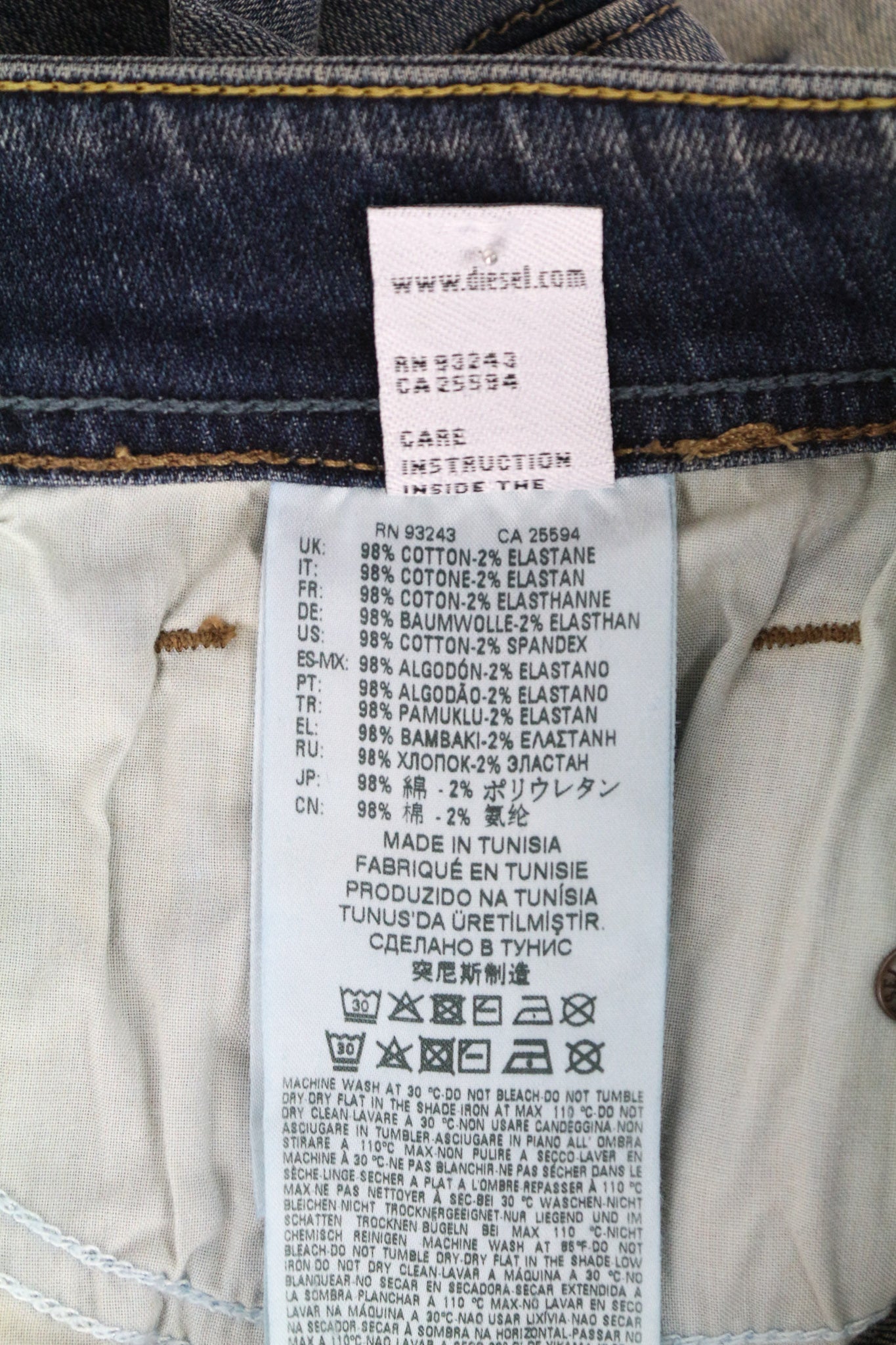 DIESEL Sleenker 069FI vyriški džinsai W28/L32 mėlyni, aptempti, tamprūs medvilniniai džinsai