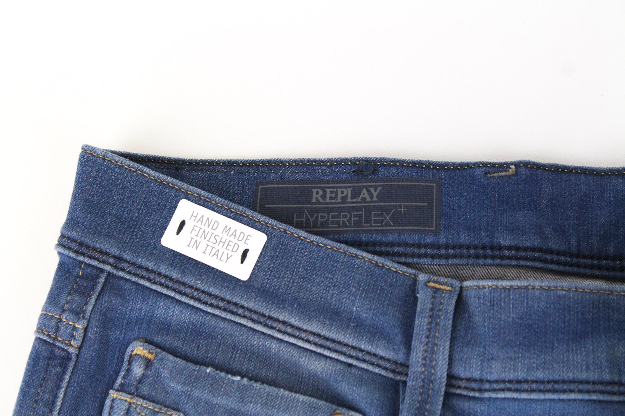 REPLAY Anbass Men's Jeans W30/L34 Blue Slim Fit Cotton Stretch Casual Washed
