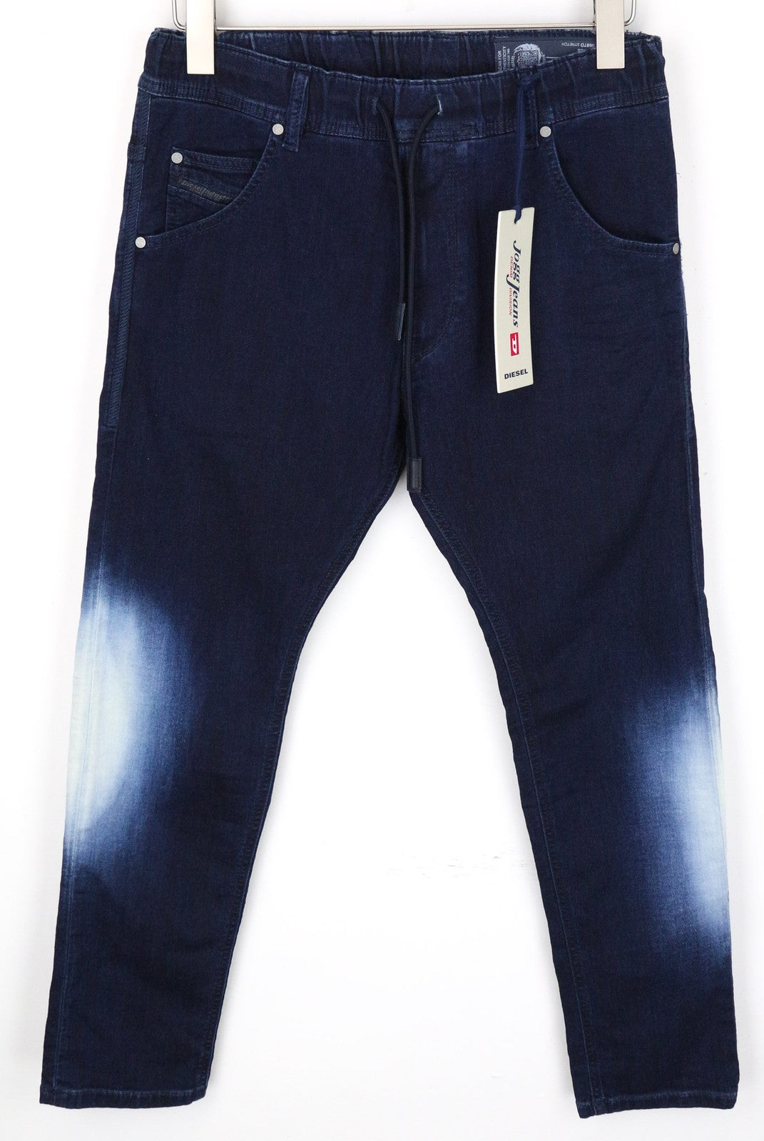 DIESEL Krooley-NE 0687D Men's Jeans W28 Blue Sweat Jogg Slim Carrot Cotton Blend