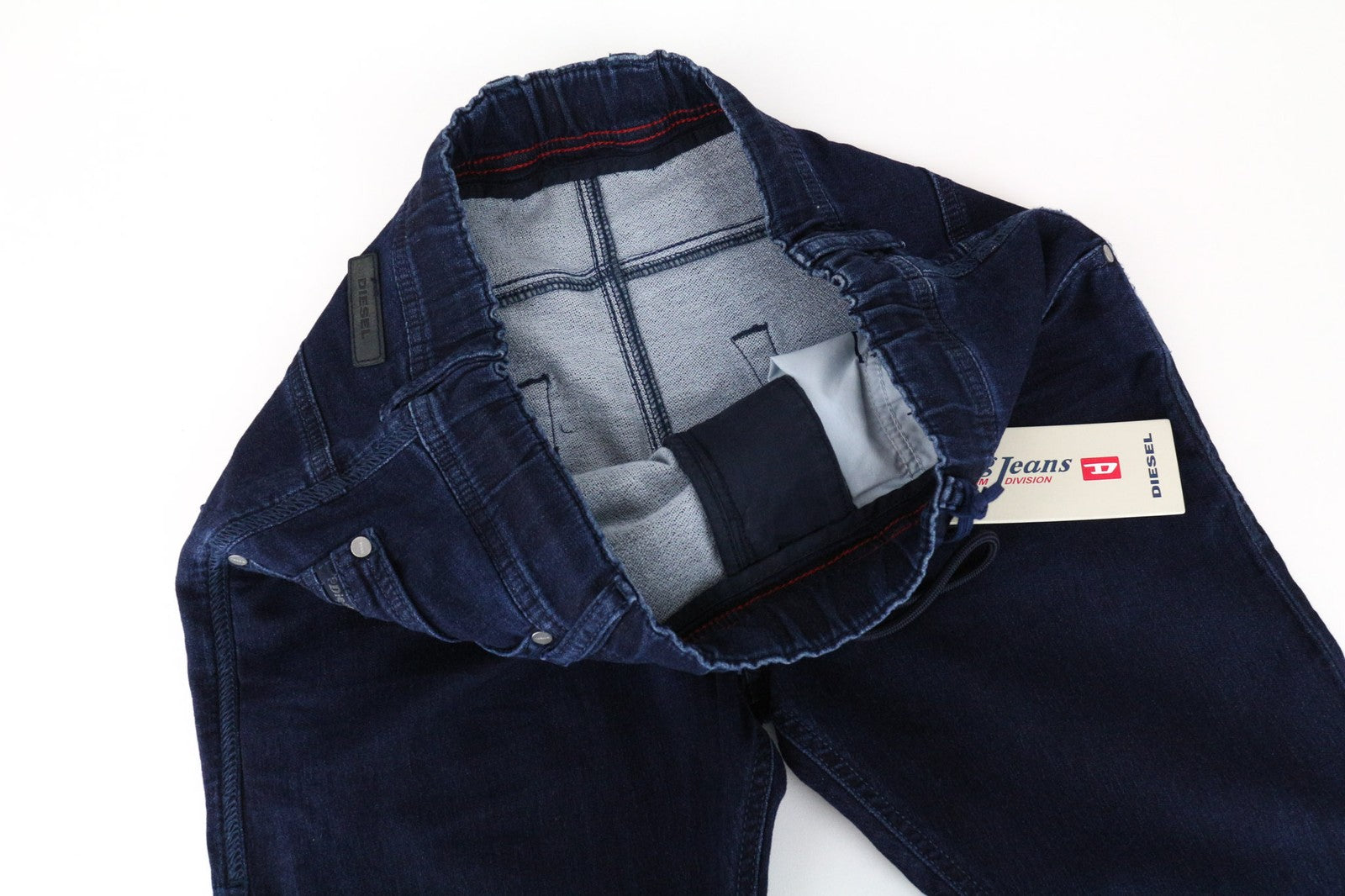 DIESEL Krooley-NE 0687D Men's Jeans W28 Blue Sweat Jogg Slim Carrot Cotton Blend