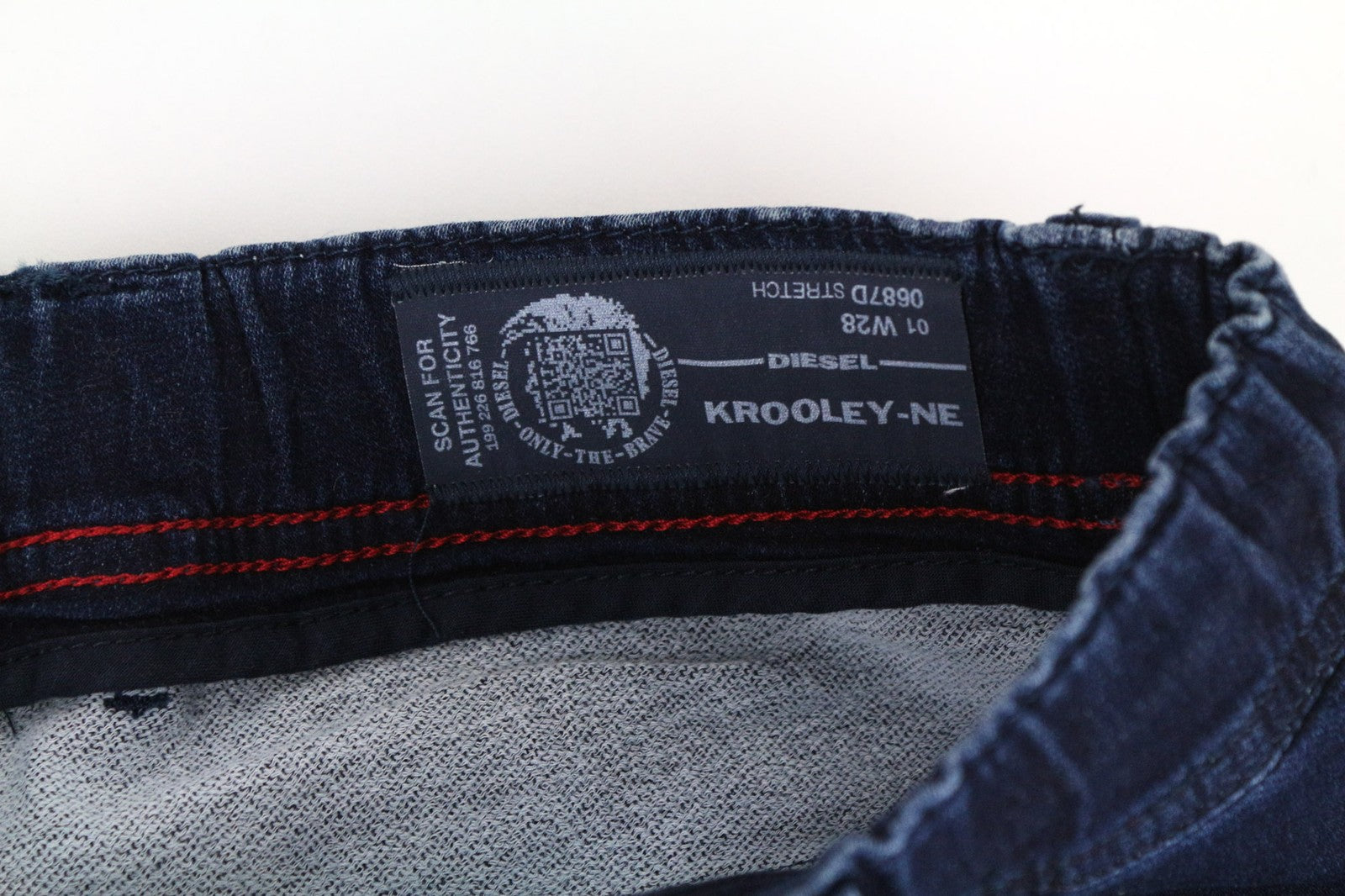 DIESEL Krooley-NE 0687D Men's Jeans W28 Blue Sweat Jogg Slim Carrot Cotton Blend