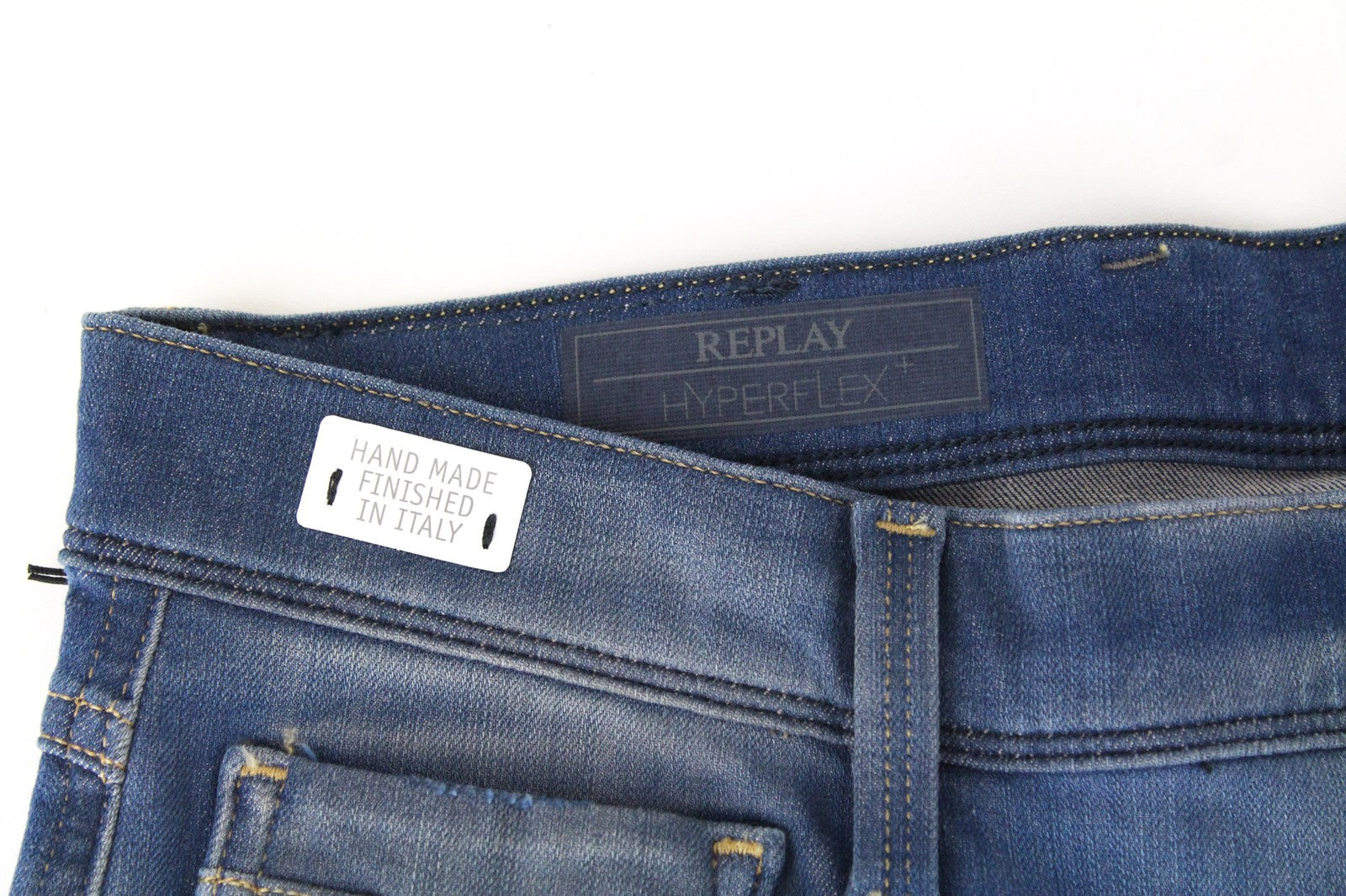REPLAY Anbass Men's Jeans W30/L34 Blue Slim Fit Cotton Stretch Casual Faded